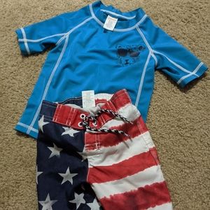 Gymboree 18-24 Month Swimsuit and Swim shirt